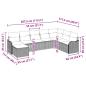 Preview: 8-teiliges Garten Sofa Set mit Kissen in Schwarz Poly Rattan, 2-Sitzer Garten Sofa mit Kissen in Grau Poly Rattan