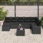 Preview: 9-teiliges Garten-Sofa-Set mit Kissen Beige Poly-Rattan, 2-Sitzer Garten-Sofa mit Kissen Schwarz Poly-Rattan