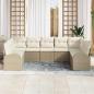 Preview: 9-teiliges Garten Sofa Set mit Kissen Beige Poly Rattan