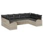 Preview: 9-teiliges Garten Sofa Set mit Kissen Hellgrau Poly Rattan