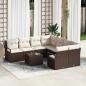 Preview: ARDEBO.de - 9-teiliges Garten-Sofa Set mit Kissen Braun Poly-Rattan, 2-Sitzer Garten-Sofa mit Kissen Braun Poly-Rattan