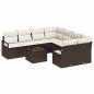 Preview: 9-teiliges Garten-Sofa Set mit Kissen Braun Poly-Rattan, 2-Sitzer Garten-Sofa mit Kissen Braun Poly-Rattan