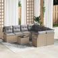Preview: ARDEBO.de - 9-teiliges Garten-Sofa-Set mit Kissen Beige Poly Rattan, 2-Sitzer Garten-Sofa mit Kissen Beige Poly Rattan
