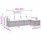 Preview: 5-teiliges Garten Sofa Set mit Kissen in Grau Poly Rattan, 2-Sitzer Garten Sofa mit Kissen in Grau Poly Rattan