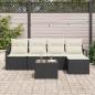Preview: 5-teiliges Garten Sofa Set mit Kissen braun Poly Rattan, 2-Sitzer Garten Sofa mit Kissen schwarz Poly Rattan