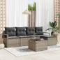 Preview: ARDEBO.de - 5-teiliges Garten-Sofa-Set mit Kissen in Schwarz Poly-Rattan, 2-Sitzer Garten-Sofa mit Kissen in Grau Poly-Rattan