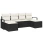 Preview: 6-teiliges Garten-Sofaset mit Kissen Schwarz Poly-Rattan, 2-Sitzer Garten-Sofa mit Kissen Schwarz Poly-Rattan