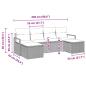 Preview: 6-teiliges Garten-Sofa-Set mit Kissen Braun Poly Rattan, 2-Sitzer Garten-Sofa mit Kissen Braun Poly Rattan