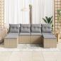 Preview: Sofa Set mit Kissen 6 pcs Beige Poly Rattan