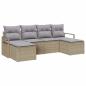 Preview: Sofa Set mit Kissen 6 pcs Beige Poly Rattan