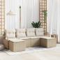 Preview: ARDEBO.de - 6-teiliges Garten Sofa Set mit Kissen Beige Poly Rattan, 2-Sitzer Garten Sofa mit Kissen Beige Poly Rattan