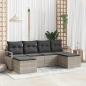 Preview: ARDEBO.de - Sofa Set 6 pcs Hellgrau Poly-Rattan