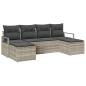 Preview: Sofa Set 6 pcs Hellgrau Poly-Rattan