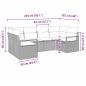 Preview: 6-teiliges Garten Sofa Set mit Kissen Hellgrau Poly Rattan, 2-Sitzer Garten Sofa mit Kissen Grau Poly Rattan