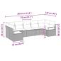 Preview: 7-teiliges Garten Sofa Set mit Kissen Schwarz Poly-Rattan, 2-Sitzer Garten Sofa mit Kissen Schwarz Poly-Rattan