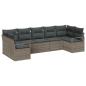 Preview: 7-teiliges Gartensofa-Set mit Kissen Grau Poly-Rattan, 2-Sitzer Gartensofa mit Kissen Grau Poly-Rattan