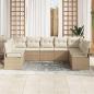 Preview: 9-Teiliges Garten Sofa Set mit Kissen Beige Poly Rattan, 2-Sitzer Garten Sofa mit Kissen Beige Poly Rattan