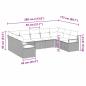 Preview: 9-teiliges Garten-Sofa-Set mit Kissen Hellgrau Poly-Rattan, 2-Sitzer Garten-Sofa mit Kissen Grau Poly-Rattan