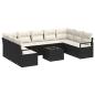 Preview: 9-teiliges Garten Sofa Set mit Kissen Braun Poly Rattan, 2-Sitzer Garten Sofa mit Kissen Schwarz Poly Rattan