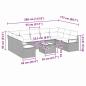 Preview: 10-teiliges Garten Sofa Set mit Kissen Beige Poly Rattan, 2-sitziges Garten Sofa mit Kissen Schwarz Poly Rattan