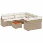 Preview: Gartensofa-set mit Kissen 9 pcs Beige Poly-Rattan