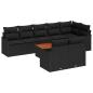 Preview: 9-teilige Garten Sofa Set mit Kissen Schwarz Poly Rattan Akazie, 2-Sitzer Garten Sofa mit Kissen Schwarz Poly Rattan