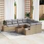 Preview: ARDEBO.de - 9-teiliges Garten-Sofa-Set mit Kissen Beige Poly-Rattan Akazie