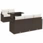 Preview: Gartensofa-set mit Kissen 6 pcs Braun Poly-Rattan