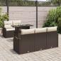 Preview: Gartensofa-set mit Kissen 6 pcs Braun Poly-Rattan