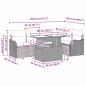 Preview: 6-teiliges Garten Sofa Set mit Kissen Schwarzes Poly Rattan, 2-Sitzer Garten Sofa mit Kissen Schwarzes Poly Rattan