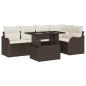 Preview: Essgruppe mit Kissen 6 pcs Braun Poly Rattan