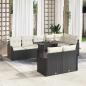 Preview: ARDEBO.de - 9-teiliges Garten Sofa Set mit Kissen Schwarz Poly Rattan, 2-Sitzer Garten Sofa mit Kissen Schwarz Poly Rattan