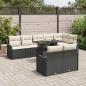Preview: 9-teiliges Garten Sofa Set mit Kissen Schwarz Poly Rattan, 2-Sitzer Garten Sofa mit Kissen Schwarz Poly Rattan