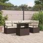Preview: ARDEBO.de - 6-teiliges Garten Sofa Set mit Kissen Braun Poly Rattan, 2-Sitzer Garten Sofa mit Kissen Braun Poly Rattan
