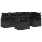 Preview: Garten-Sofa-Set mit Kissen 6 pcs Schwarz Poly-Rattan