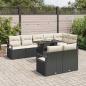 Preview: 9-teiliges Garten-Sofa-Set mit Kissen, schwarzes Poly-Rattan, 2-Sitzer Garten-Sofa mit Kissen, schwarzes Poly-Rattan
