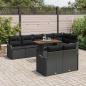Preview: 9-teiliges Garten-Sofa-Set mit Kissen Schwarz Poly-Rattan Akazie, 2-Sitzer Garten-Sofa mit Kissen Schwarz Poly-Rattan
