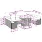 Preview: 11-teiliges Garten Sofa Set mit Kissen Beige Poly Rattan Akazie, 2-Sitzer Garten Sofa mit Kissen Beige Poly Rattan