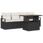 Preview: Garten-Sofa-Set mit Kissen 5 pcs Schwarz und Creme