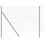 Preview: Eurozaun mit 7 Pfosten 1,5x10 m galvanisierter Stahl Grau