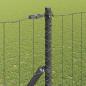 Preview: Eurozaun mit 7 Pfosten 1,5x10 m galvanisierter Stahl Grau