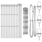 Preview: Feldzaun 0.8x25 m galvanisierter Stahl, Zaunpfosten 13 Stück Ø32 mm 120 cm galvanisierter Stahl