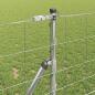 Preview: Feldzaun 1x25 m verzinkter Stahl, Zaunpfosten 13 Stück Ø32 mm 150 cm verzinkter Stahl