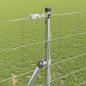 Preview: Feldzaun 1,2x25 m verzinkter Stahl, Zaunpfosten 13 Stück Ø32 mm 170 cm verzinkter Stahl