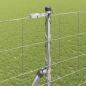 Preview: Weidezaun 1.4x25 m Verzinkter Stahl, Zaunpfosten 13 Stück Ø32 mm 190 cm Verzinkter Stahl