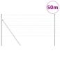 Preview: Feldzaun 1x50 m Verzinkter Stahl, Zaunpfosten 13 Stück Ø32 mm 150 cm Verzinkter Stahl