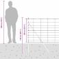 Preview: Feldzaun 1x50 m Verzinkter Stahl, Zaunpfosten 13 Stück Ø32 mm 150 cm Verzinkter Stahl