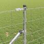 Preview: Feldzaun 1x25 m Verzinkter Stahl, Zaunpfosten mit Spike 13 Stück Ø32 mm 120 cm Verzinkter Stahl