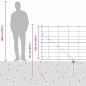 Preview: Feldzaun 1x25 m verzinkter Stahl, Zaunpfosten mit Spike 13 Stück Ø32 mm 120 cm verzinkter Stahl