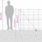 Preview: Feldzaun 1.2x25 m Verzinkter Stahl, Zaunpfosten mit Erdspießen 13 Stück Ø32 mm 140 cm Verzinkter Stahl